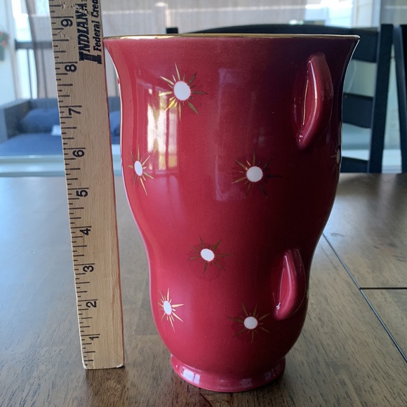 Falcon Ware Red Starglint Vase Art Deco Vintage - Picture 9 of 12